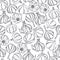 Hand drawn garlic. Vector seamless pattern