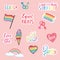 Hand Drawn Gay Pride Stickers Collection - 