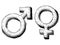 Hand drawn gender symbols with dot shading