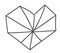 Hand drawn geometric scandinavian Velentines Day heart. Vector Simple contour valentine symbol. Isolated Design element