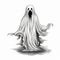 Hand-Drawn Ghost for Halloween Creative Craftsmanship