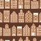 Hand drawn gingerbread houses. Vector  pattern