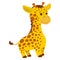Hand drawn giraffe. Natural colors. Illustration