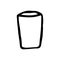 Hand-drawn glass on white isolated background, vector illustration. Sketch an empty glass. Doodle style
