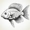 Hand Drawn Goldfish Illustration With Sculptural Engraving Style
