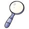 hand drawn gradient cartoon doodle of a magnifying glass