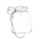 Hand-drawn graphite pencil sketch of vintage cotton bag. Freehand pencil drawing isolated on white background.