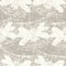 Hand drawn grey butterfly motif linen texture. Whimsical wildlife seamless pattern. Modern spring doodle nature textile