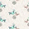 Hand drawn grey butterfly motif linen texture. Whimsical wildlife seamless pattern. Modern spring doodle nature textile