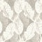 Hand drawn grey flower motif linen texture. Whimsical garden seamless pattern. Modern spring doodle floral nature