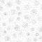 Hand Drawn grey Snowflakes Christmas Seamless Patt