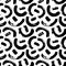 Hand drawn grunge halved circles seamless pattern.