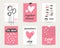 Hand drawn grunge happy valentine day postcard, pages, backgrounds
