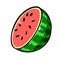 Hand-Drawn Half Watermelon Illustration Clipart