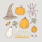 Hand drawn halloween clip art collection