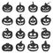 Hand drawn Halloween pumpkins. Pumpkin black grunge silhouette to Halloween holiday illustration. Jack-o-Lantern