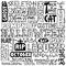 Hand-drawn halloween text words