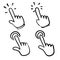 Hand drawn hand pointer click icon doodle illustration