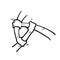 Hand drawn hands holding each other symbol for Diversity Business Team ilustration doodle