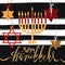 Hand drawn Happy Hanukkah greeting card