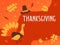 Hand drawn Happy Thanksgiving Day banner with copy space.