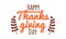 Hand drawn Happy Thanksgiving lettering typography autumn rowan leaves. Celebration quotation on white background