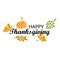 Hand drawn Happy Thanksgiving typography poster. Celebration quotation for card, postcard, event icon logo or badge. Vector vintag