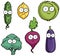 Hand drawn happy vegetable characters