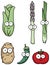 Hand drawn happy vegetable characters