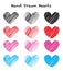 Hand drawn hearts, heart set icons, valentine day.
