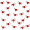 Hand drawn hearts with wings seamless pattern