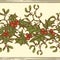 Hand drawn holly twigs and mistletoe seamless border