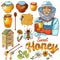 Hand Drawn Honey Icon Set