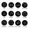 Hand drawn hotel accommodation amenities services icons set.