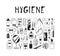Hand drawn hygiene illustration. Creative ink art work. Actual vector bath drawing