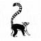 Hand drawn icon with textured lemur vector illustration