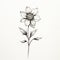 Hand-drawn Illusory Realism Flower Art On White Background