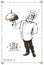 Hand drawn illustration of chef. Vintage poster