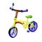 Hand drawn illustration child colorful bicycle on white background for healthy lifestyle design.