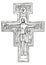 Hand drawn illustration of the Cross of Saint Damian