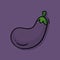 Hand drawn illustration of eggplant with a vegetable theme