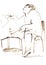 Hand drawn illustration of an emotional drummer.