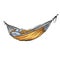 a hand-drawn illustration of a fish resting in a colorful hammock