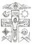 Hand drawn illustration of Jesus\\\' Crucifixion