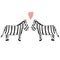 Hand drawn illustration, a pair of zebras