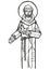 Hand drawn illustration of .Saint Francis of Assisi