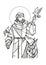 Hand drawn illustration of Saint Francis of Assisi