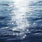 Hand drawn illustration of sea ocean water surface with light ripple, shiny shimmer reflection, sunrise sunset cold blue