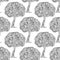 Hand-drawn illustrations. Abstract black and white trees. Seamless pattern.