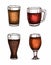 Hand drawn illustrations - beer glasses and mugs. October
